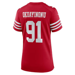 Sam Okuayinonu San Francisco 49ers Women's Team Game Jersey Scarlet | Nike for Sale