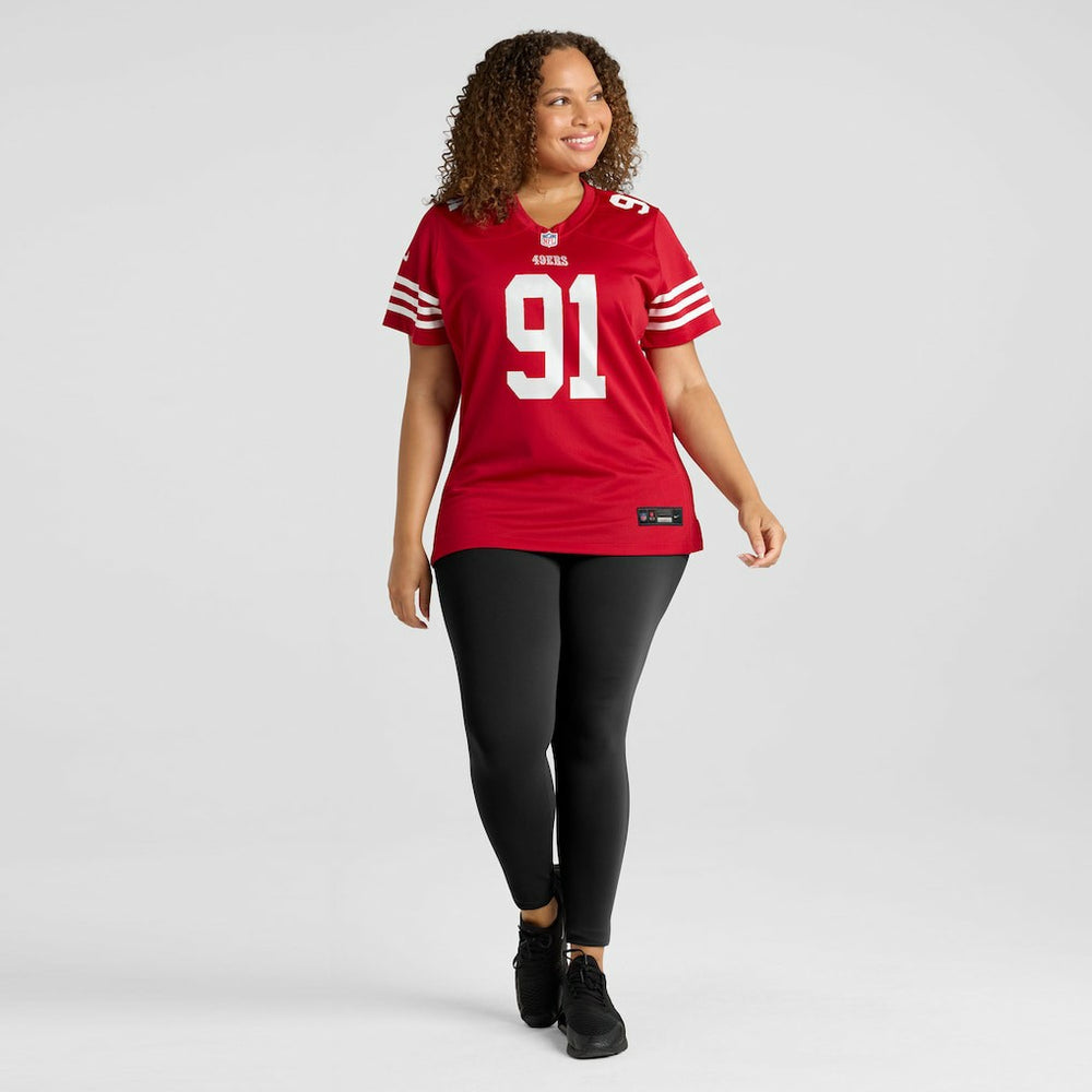 Sam Okuayinonu San Francisco 49ers Women's Team Game Jersey Scarlet | Nike for Sale