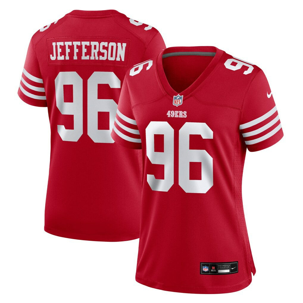 Jordan Jefferson San Francisco 49ers Women's Team Game Jersey Scarlet | Nike for Sale
