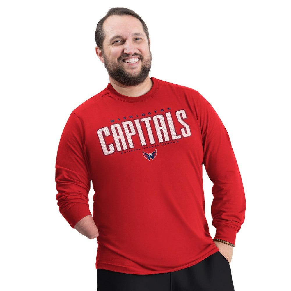 Washington Capitals G-III Sports by Carl Banks Adaptive Mesh Effect Long Sleeve T-Shirt - Red - NHL