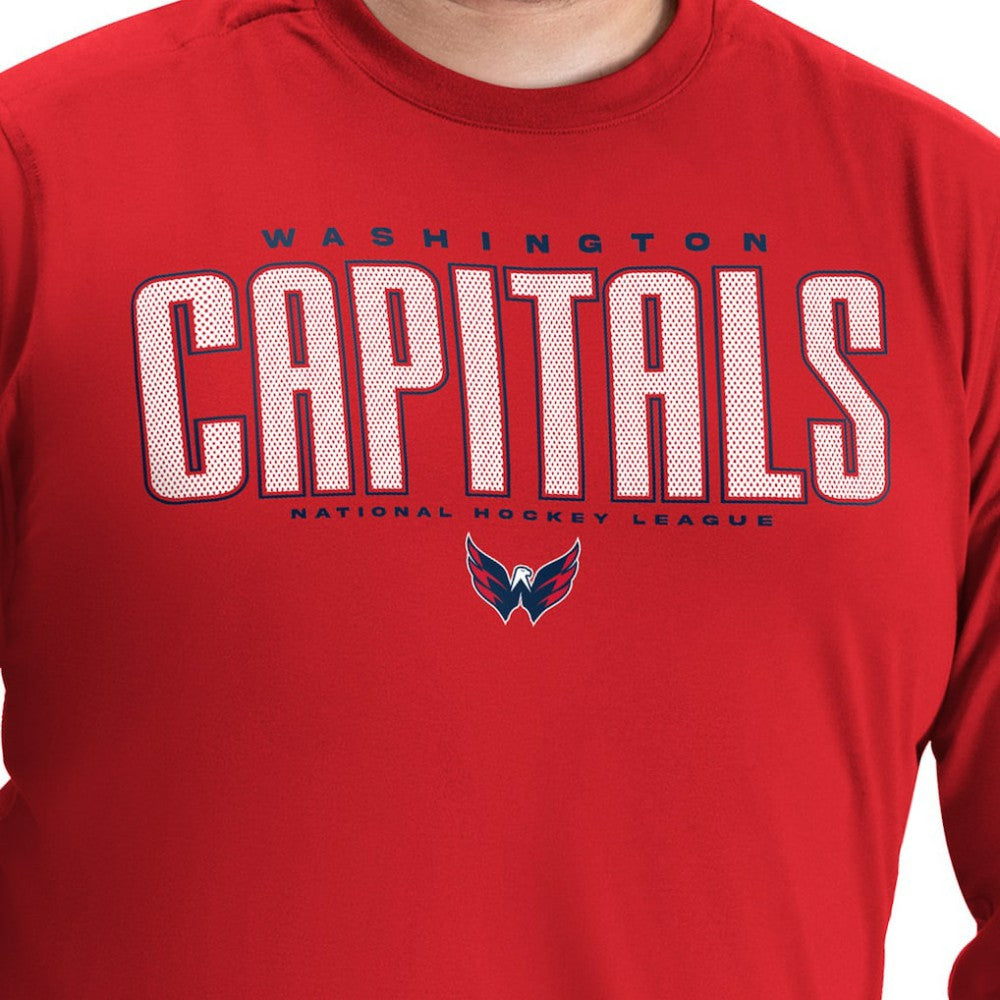 Washington Capitals G-III Sports by Carl Banks Adaptive Mesh Effect Long Sleeve T-Shirt - Red - NHL