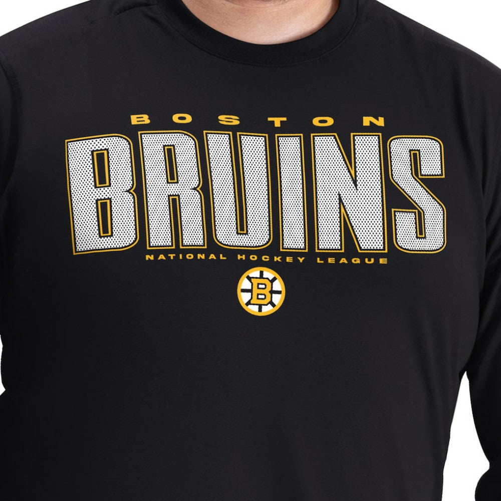 Boston Bruins G-III Sports by Carl Banks Adaptive Mesh Effect Long Sleeve T-Shirt - Black - NHL