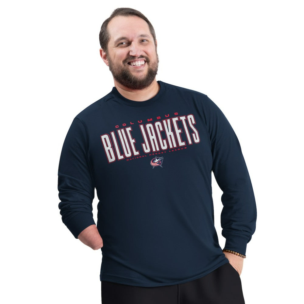 Columbus Blue Jackets G-III Sports by Carl Banks Adaptive Mesh Effect Long Sleeve T-Shirt - Navy - NHL