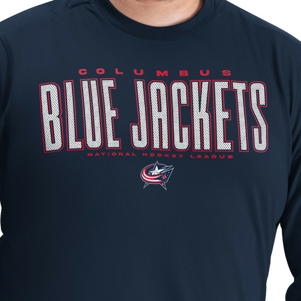 Columbus Blue Jackets G-III Sports by Carl Banks Adaptive Mesh Effect Long Sleeve T-Shirt - Navy - NHL