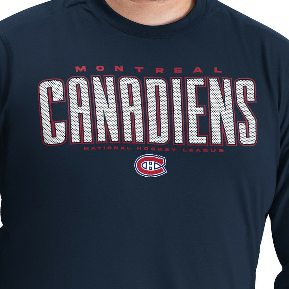 Montreal Canadiens G-III Sports by Carl Banks Adaptive Mesh Effect Long Sleeve T-Shirt - Navy - NHL