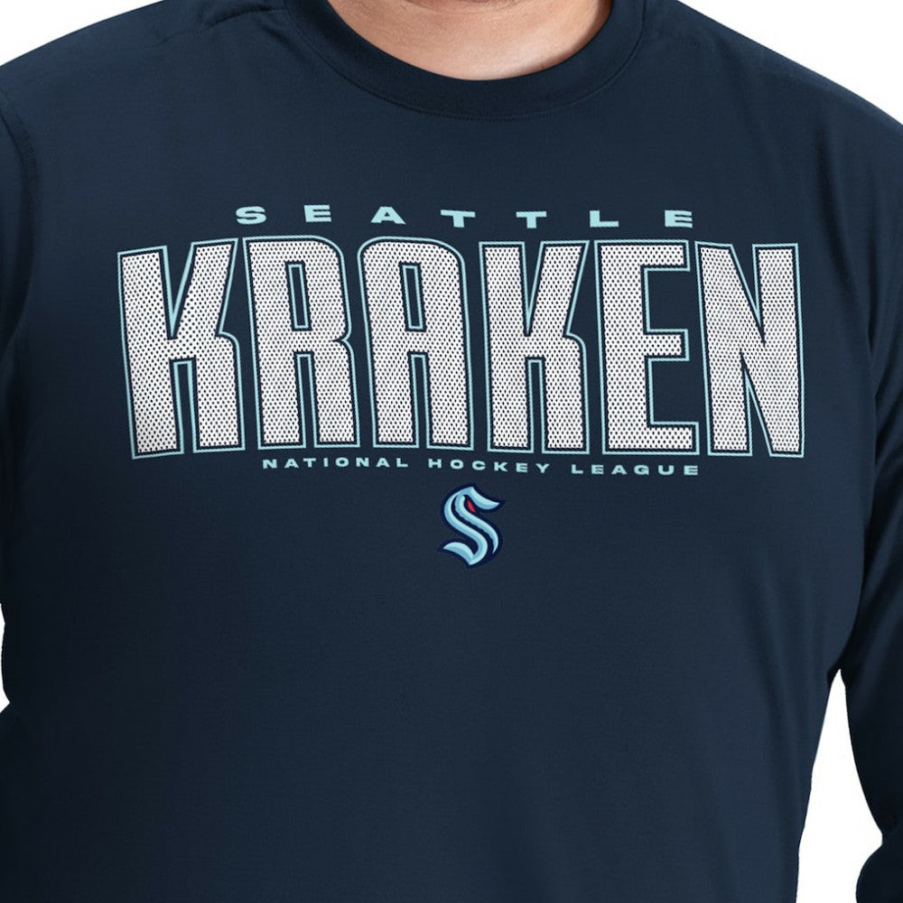 Seattle Kraken G-III Sports by Carl Banks Adaptive Mesh Effect Long Sleeve T-Shirt - Deep Sea Blue - NHL