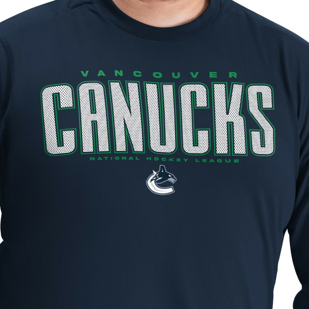 Vancouver Canucks G-III Sports by Carl Banks Adaptive Mesh Effect Long Sleeve T-Shirt - Blue - NHL