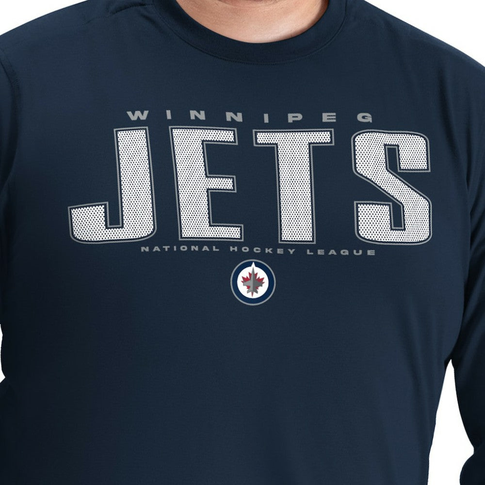 Winnipeg Jets G-III Sports by Carl Banks Adaptive Mesh Effect Long Sleeve T-Shirt - Navy - NHL