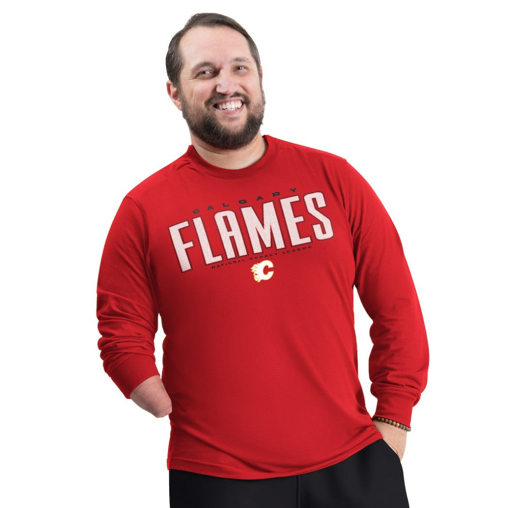 Calgary Flames G-III Sports by Carl Banks Adaptive Mesh Effect Long Sleeve T-Shirt - Red - NHL