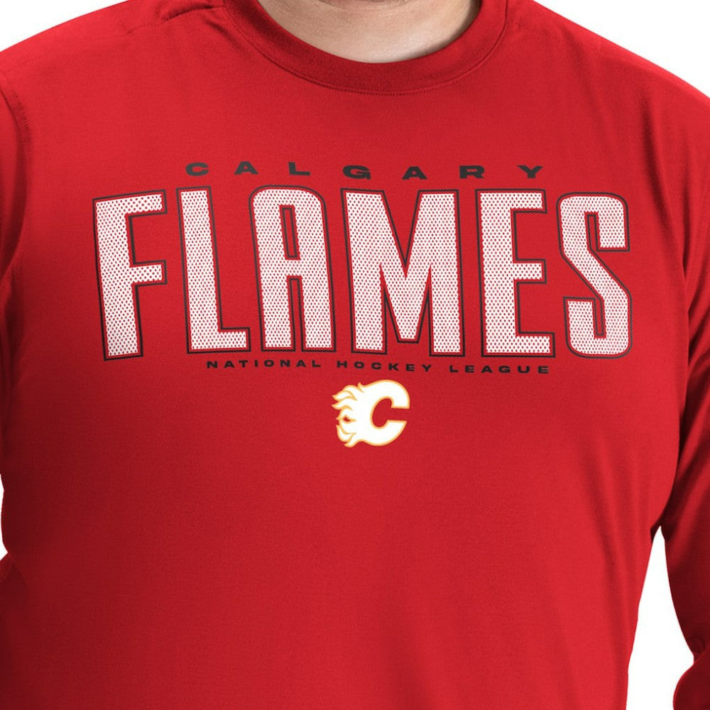 Calgary Flames G-III Sports by Carl Banks Adaptive Mesh Effect Long Sleeve T-Shirt - Red - NHL