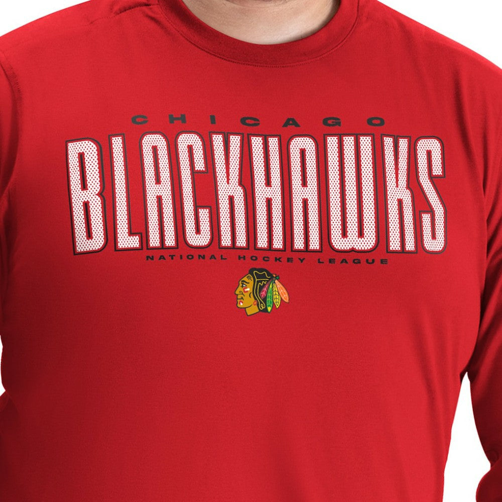 Chicago Blackhawks G-III Sports by Carl Banks Adaptive Mesh Effect Long Sleeve T-Shirt - Red - NHL