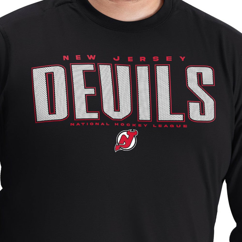 New Jersey Devils G-III Sports by Carl Banks Adaptive Mesh Effect Long Sleeve T-Shirt - Black - NHL