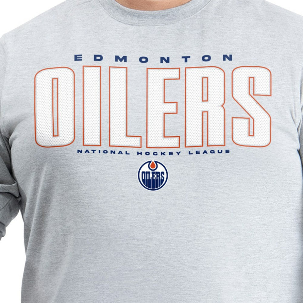 Edmonton Oilers G-III Sports by Carl Banks Adaptive Mesh Effect Long Sleeve T-Shirt - Gray - NHL