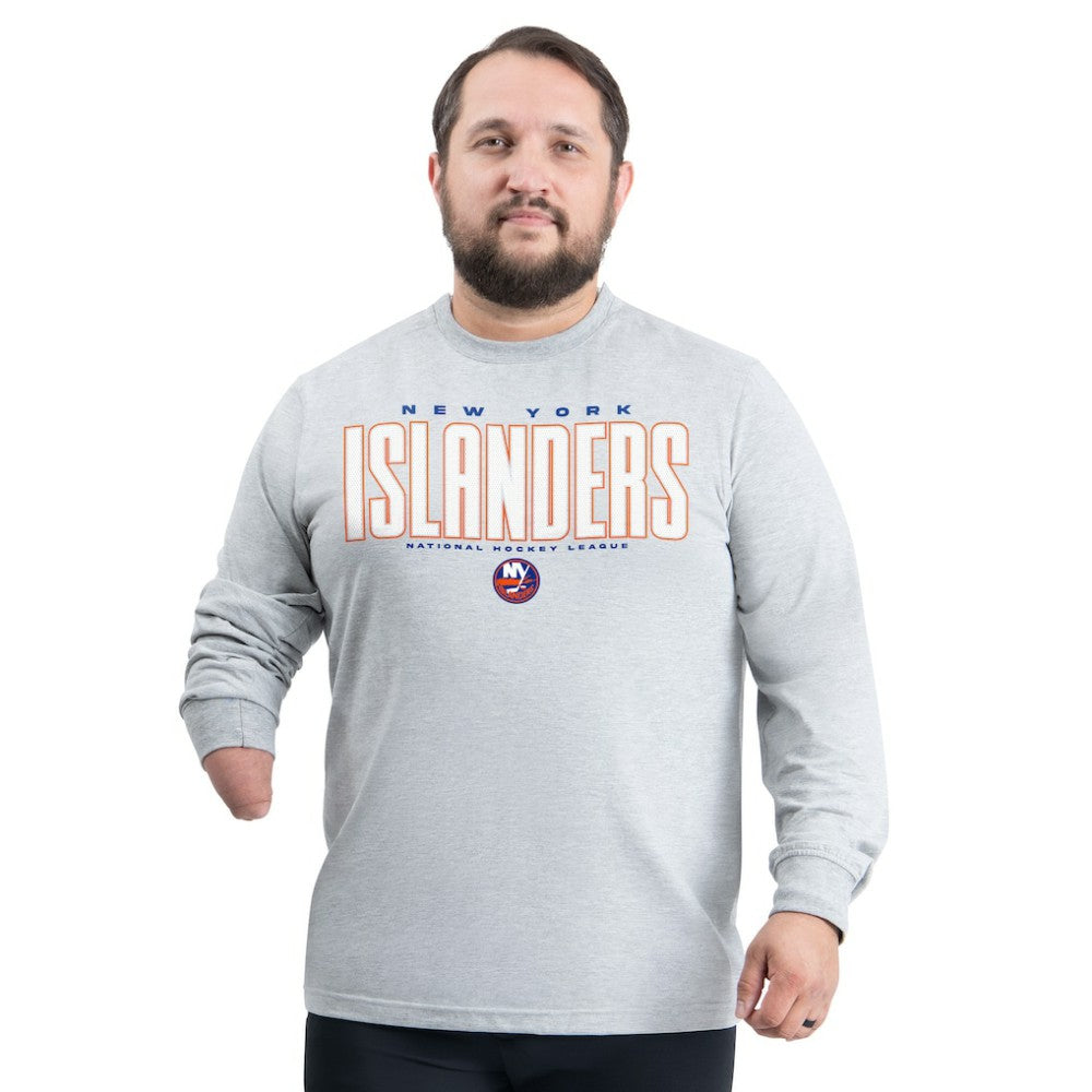 New York Islanders G-III Sports by Carl Banks Adaptive Mesh Effect Long Sleeve T-Shirt - Gray - NHL