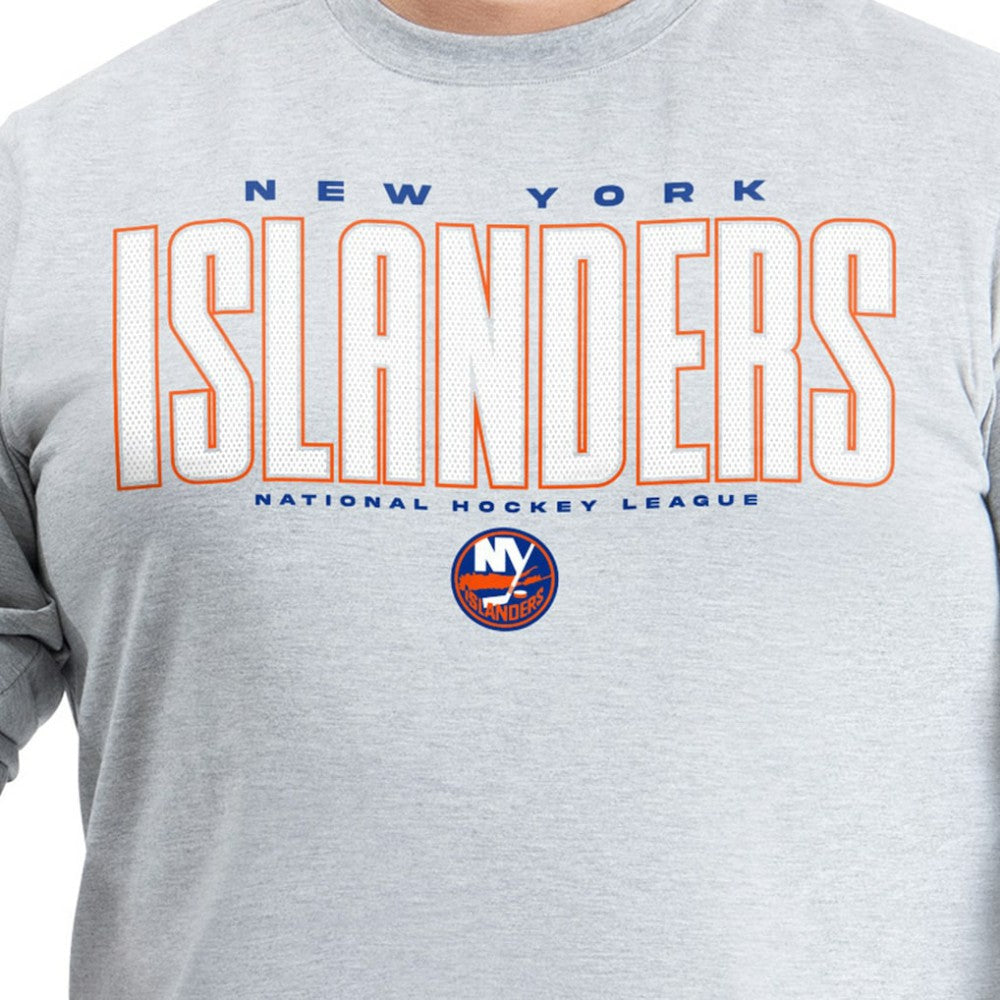 New York Islanders G-III Sports by Carl Banks Adaptive Mesh Effect Long Sleeve T-Shirt - Gray - NHL