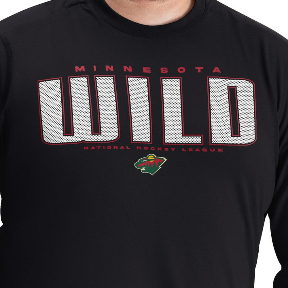 Minnesota Wild G-III Sports by Carl Banks Adaptive Mesh Effect Long Sleeve T-Shirt - Black - NHL