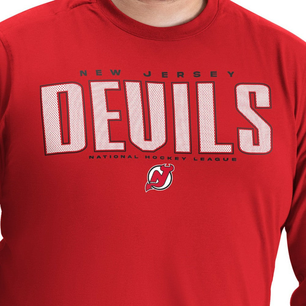 New Jersey Devils G-III Sports by Carl Banks Adaptive Mesh Effect Long Sleeve T-Shirt - Red - NHL