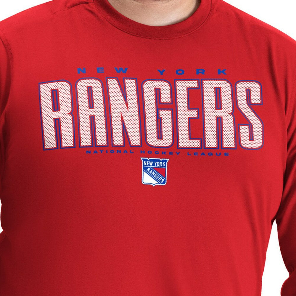 New York Rangers G-III Sports by Carl Banks Adaptive Mesh Effect Long Sleeve T-Shirt - Red - NHL
