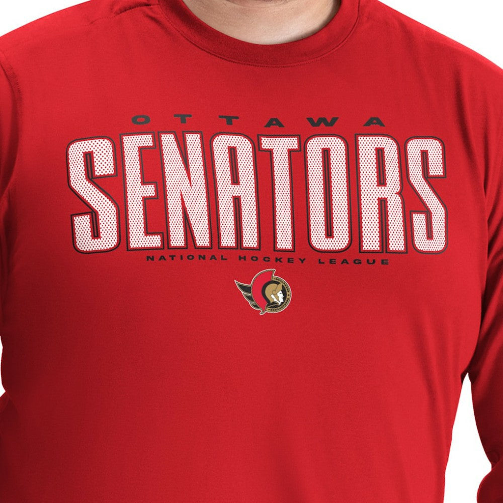 Ottawa Senators G-III Sports by Carl Banks Adaptive Mesh Effect Long Sleeve T-Shirt - Red - NHL