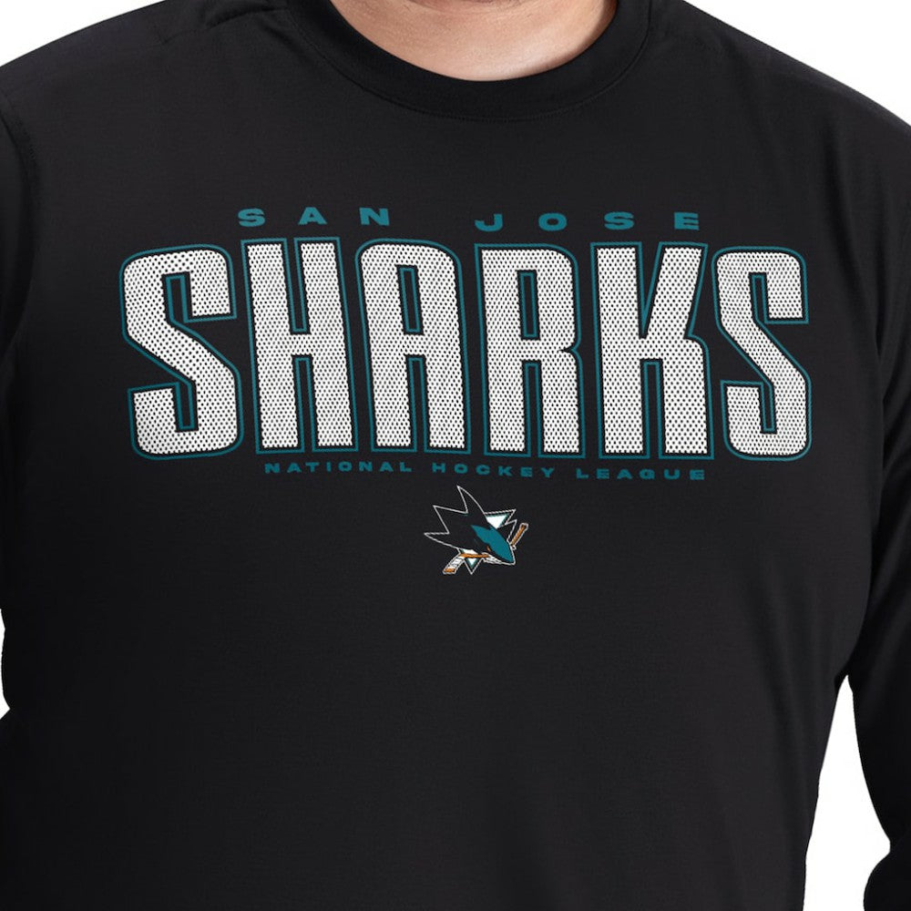 San Jose Sharks G-III Sports by Carl Banks Adaptive Mesh Effect Long Sleeve T-Shirt - Black - NHL