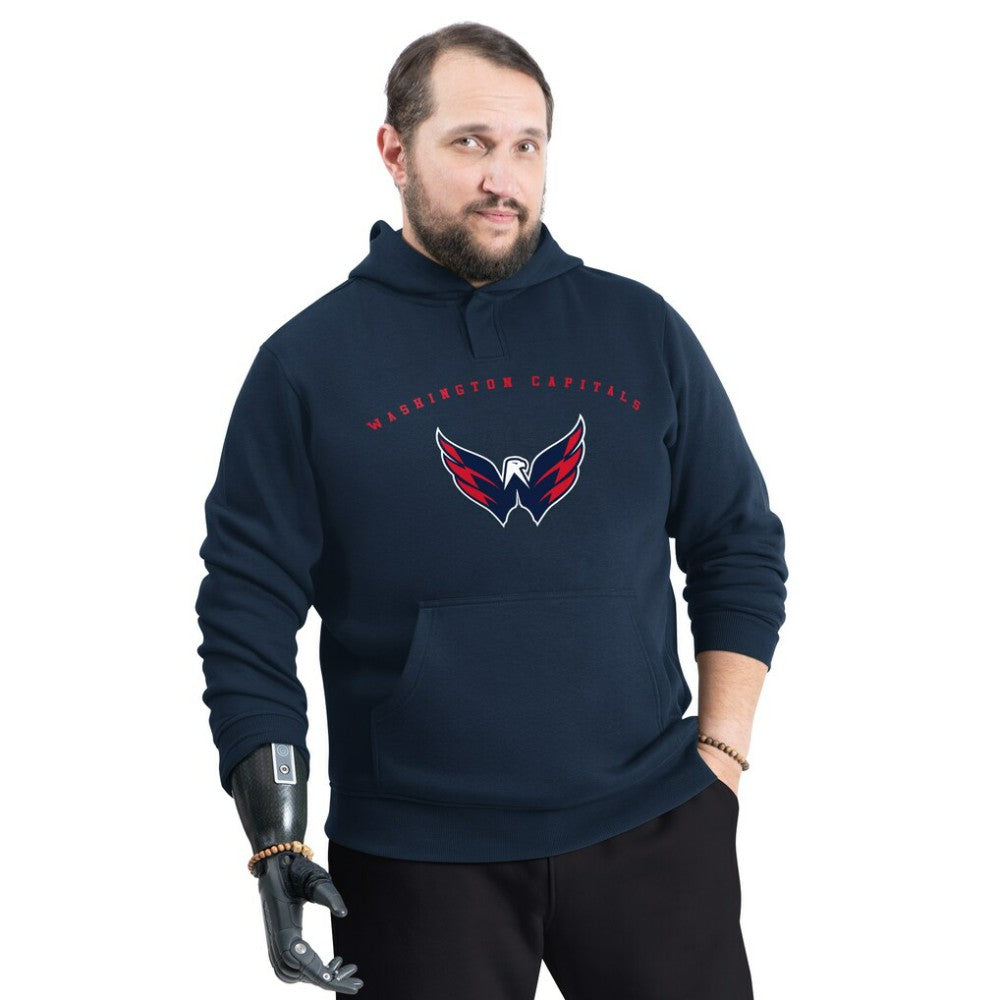 Washington Capitals G-III Sports by Carl Banks Adaptive Classic Team Arc Fleece Hoodie - Navy - NHL