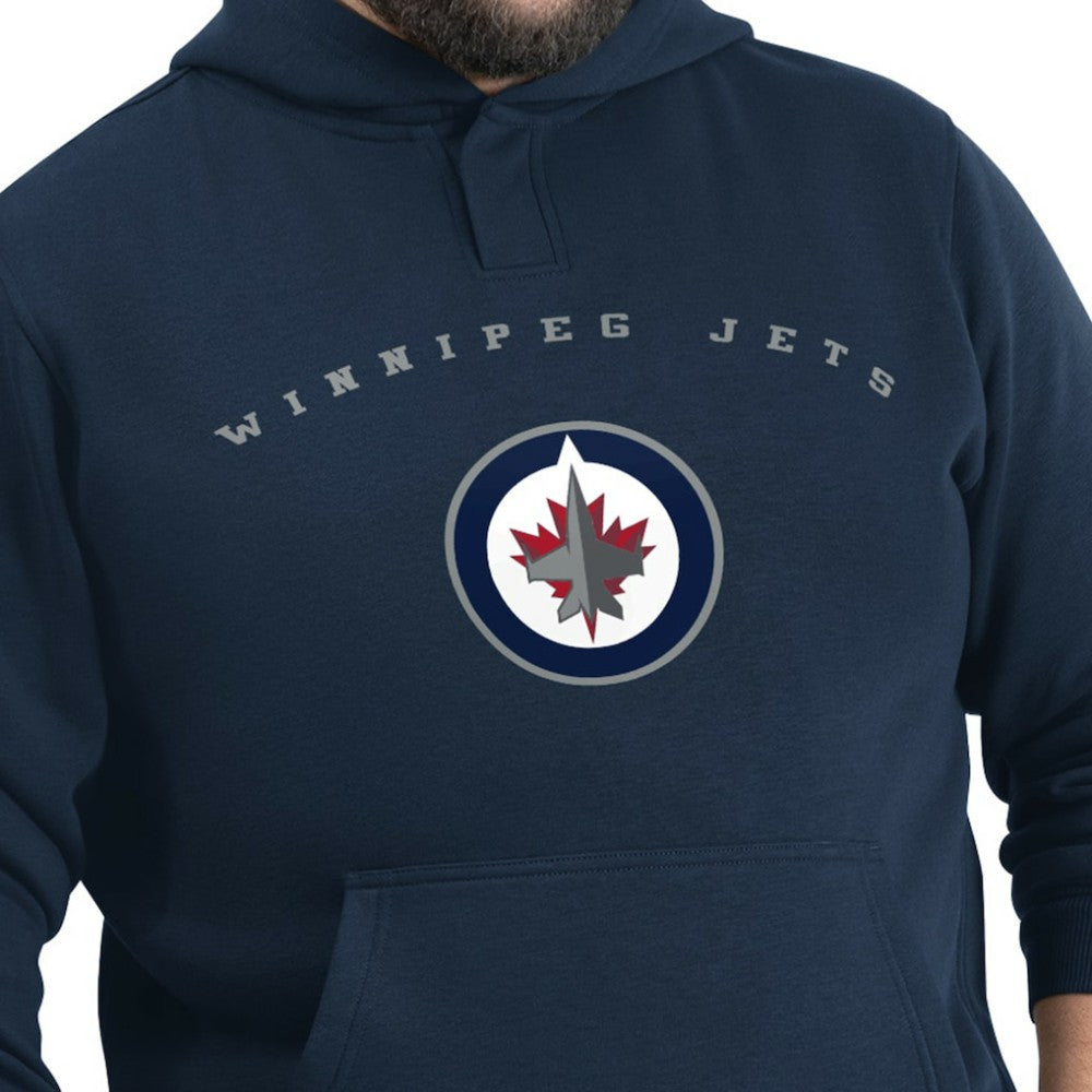 Winnipeg Jets G-III Sports by Carl Banks Adaptive Classic Team Arc Fleece Hoodie - Navy - NHL