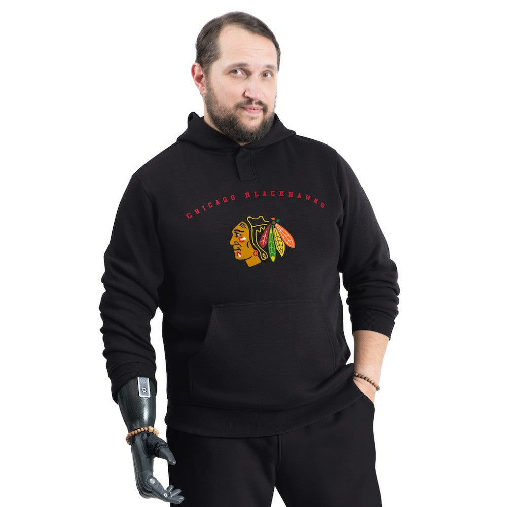 Chicago Blackhawks G-III Sports by Carl Banks Adaptive Classic Team Arc Fleece Hoodie - Black - NHL