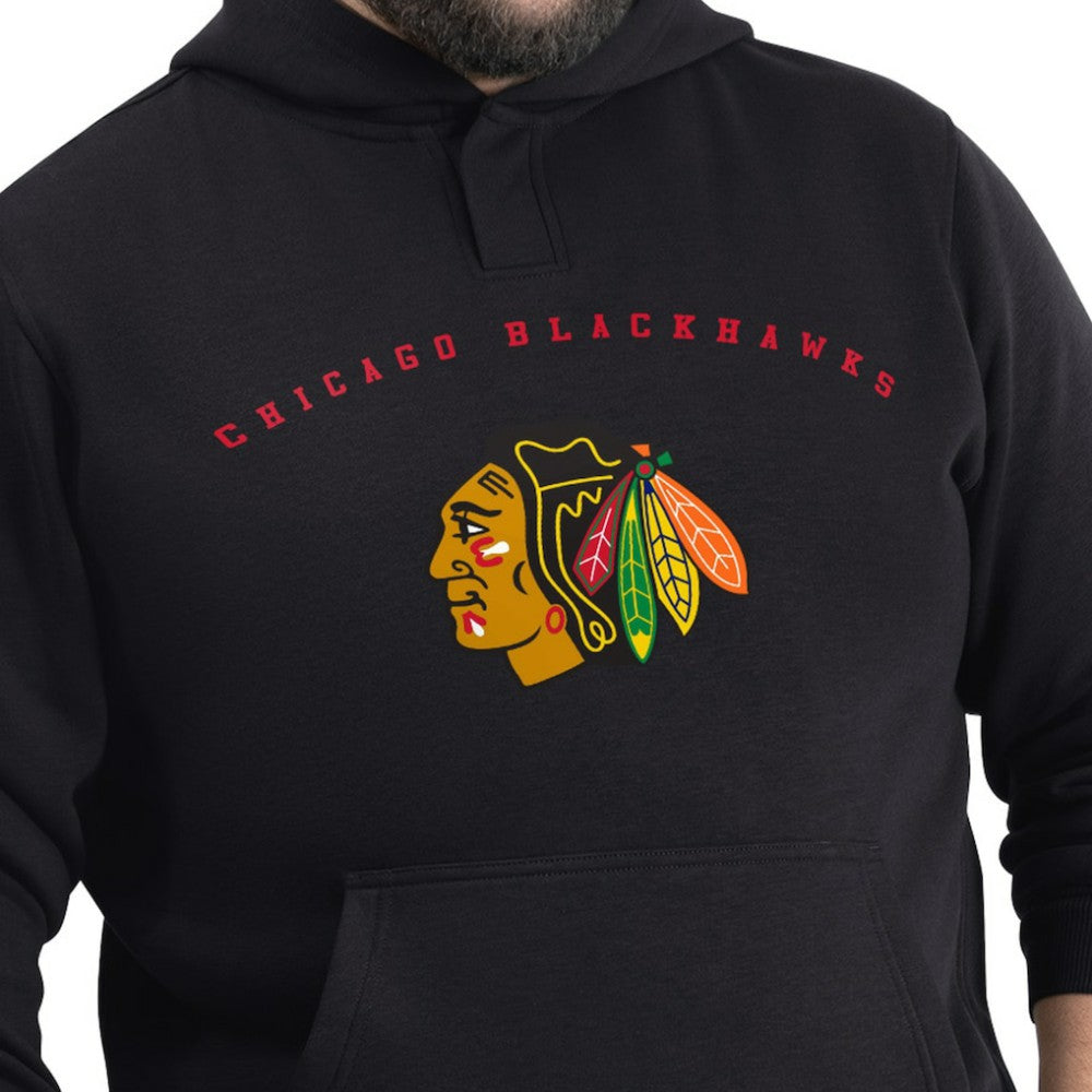 Chicago Blackhawks G-III Sports by Carl Banks Adaptive Classic Team Arc Fleece Hoodie - Black - NHL