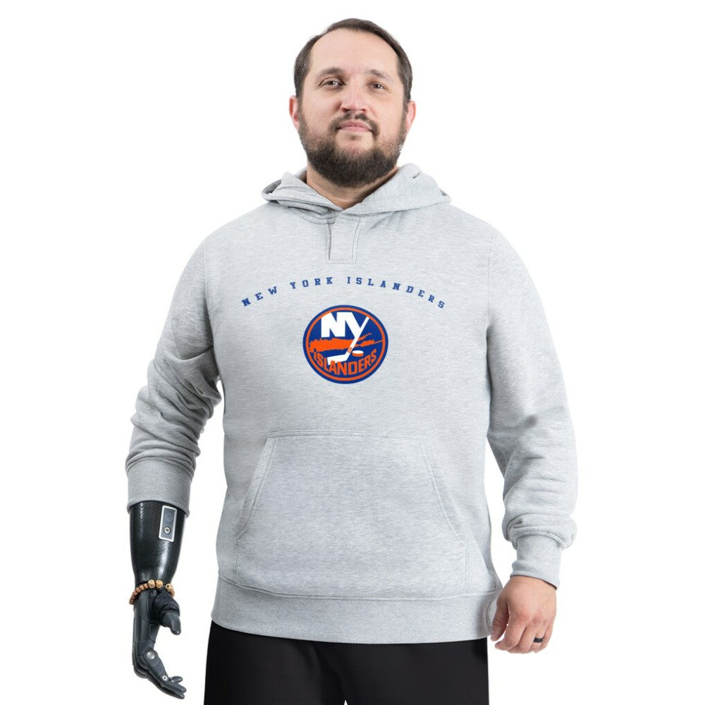 New York Islanders G-III Sports by Carl Banks Adaptive Classic Team Arc Fleece Hoodie - Gray - NHL