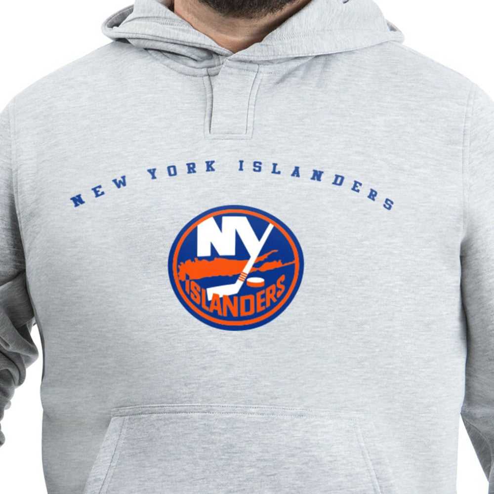 New York Islanders G-III Sports by Carl Banks Adaptive Classic Team Arc Fleece Hoodie - Gray - NHL