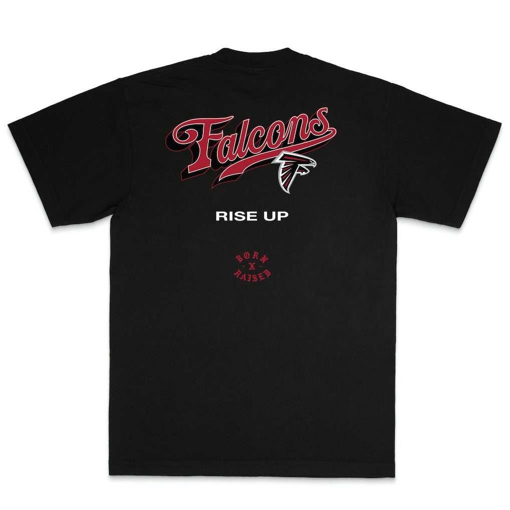 Atlanta Falcons Born x Raised Unisex Pro Script T-Shirt Black | NFL