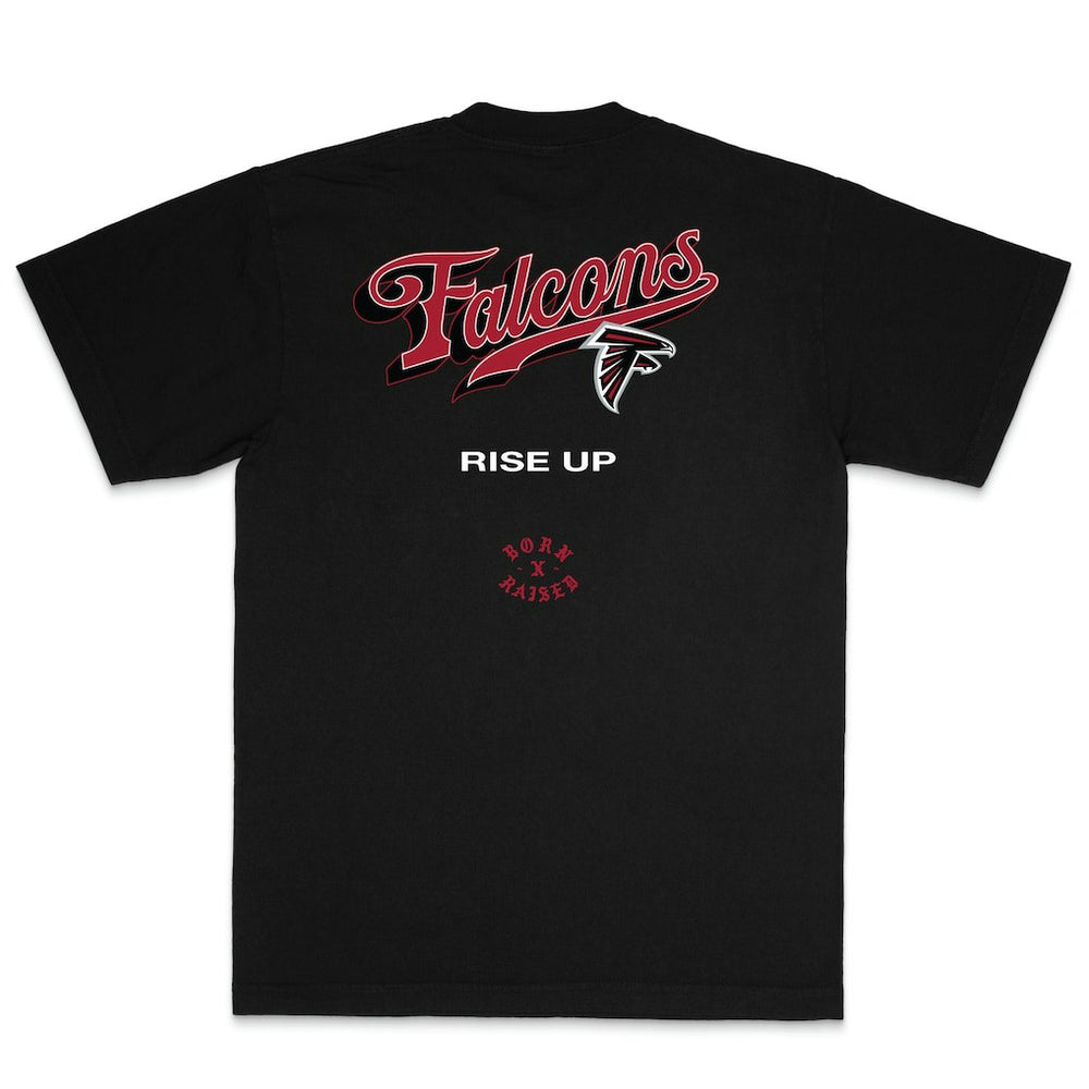 Atlanta Falcons Born x Raised Unisex Pro Script T-Shirt Black | NFL