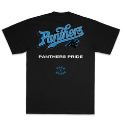 Carolina Panthers Born x Raised Unisex Pro Script T-Shirt Black | NFL