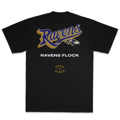 Baltimore Ravens Born x Raised Unisex Pro Script T-Shirt Black | NFL