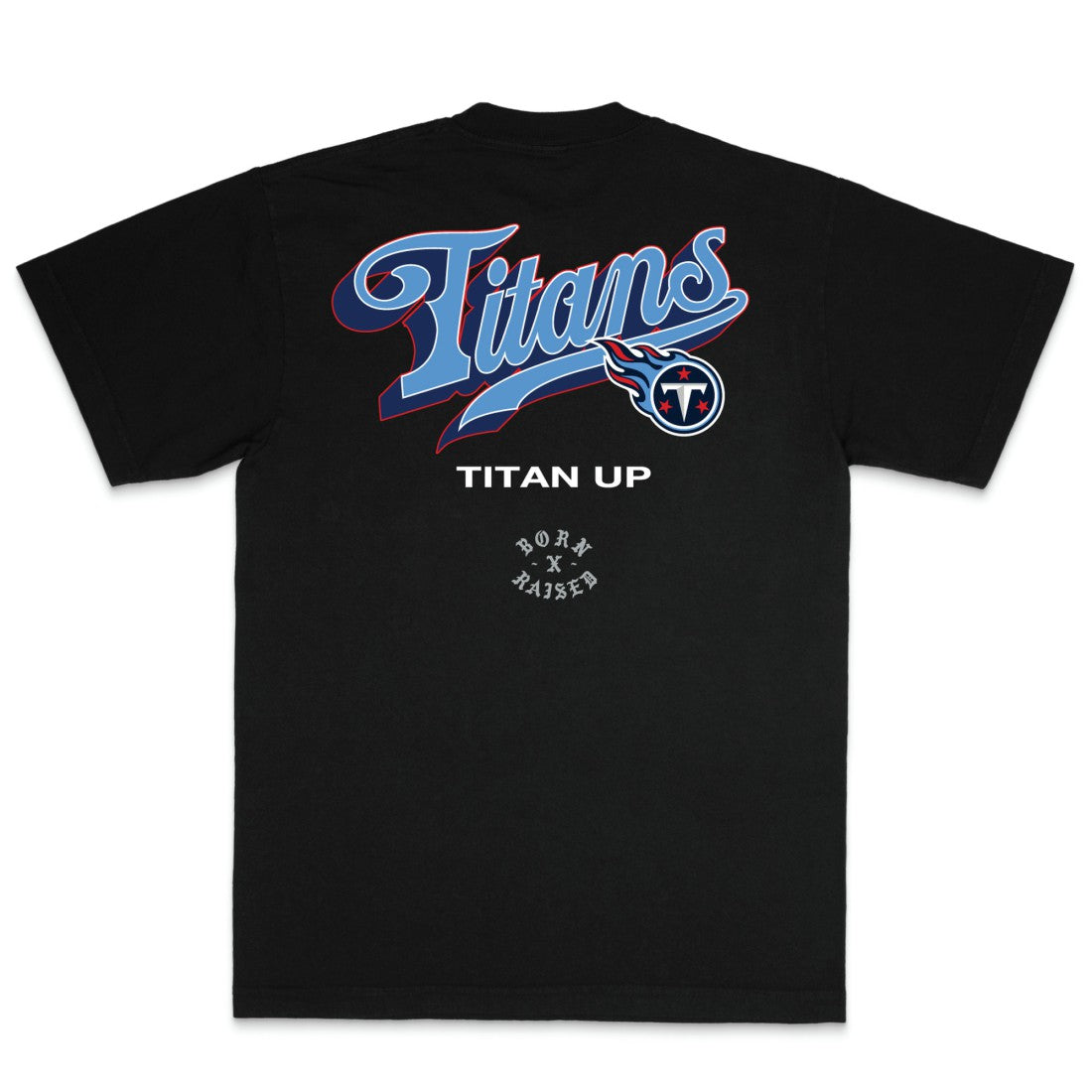 Tennessee Titans Born x Raised Unisex Pro Script T-Shirt Black | NFL