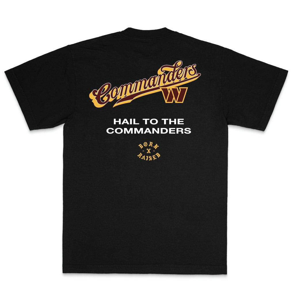 Washington Commanders Born x Raised Unisex Pro Script T-Shirt Black | NFL