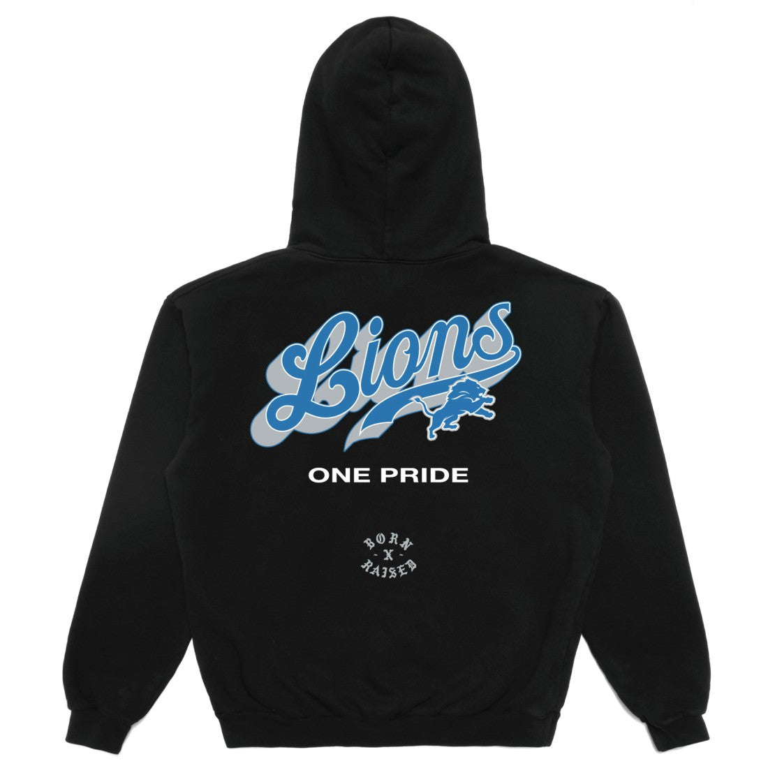 Detroit Lions Born x Raised Unisex Pro Script Hoodie Black | NFL