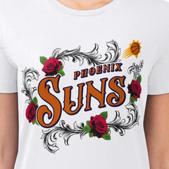 Phoenix Suns G-III 4Her by Carl Banks Women's Super-Slim Fit Lightweight Roses Crew Neck T-Shirt White - NBA