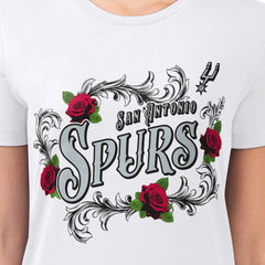 San Antonio Spurs G-III 4Her by Carl Banks Women's Super-Slim Fit Lightweight Roses Crew Neck T-Shirt White - NBA