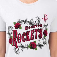 Houston Rockets G-III 4Her by Carl Banks Women's Super-Slim Fit Lightweight Roses Crew Neck T-Shirt White - NBA