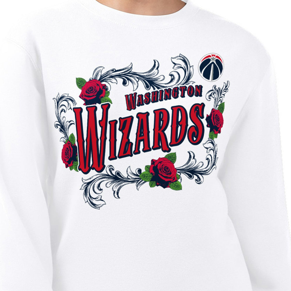 Washington Wizards G-III 4Her by Carl Banks Women's Roses Fleece Tri-Blend Sweatshirt White - NBA