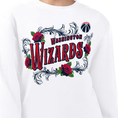 Washington Wizards G-III 4Her by Carl Banks Women's Roses Fleece Tri-Blend Sweatshirt White - NBA