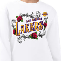 Los Angeles Lakers G-III 4Her by Carl Banks Women's Roses Fleece Tri-Blend Sweatshirt White - NBA