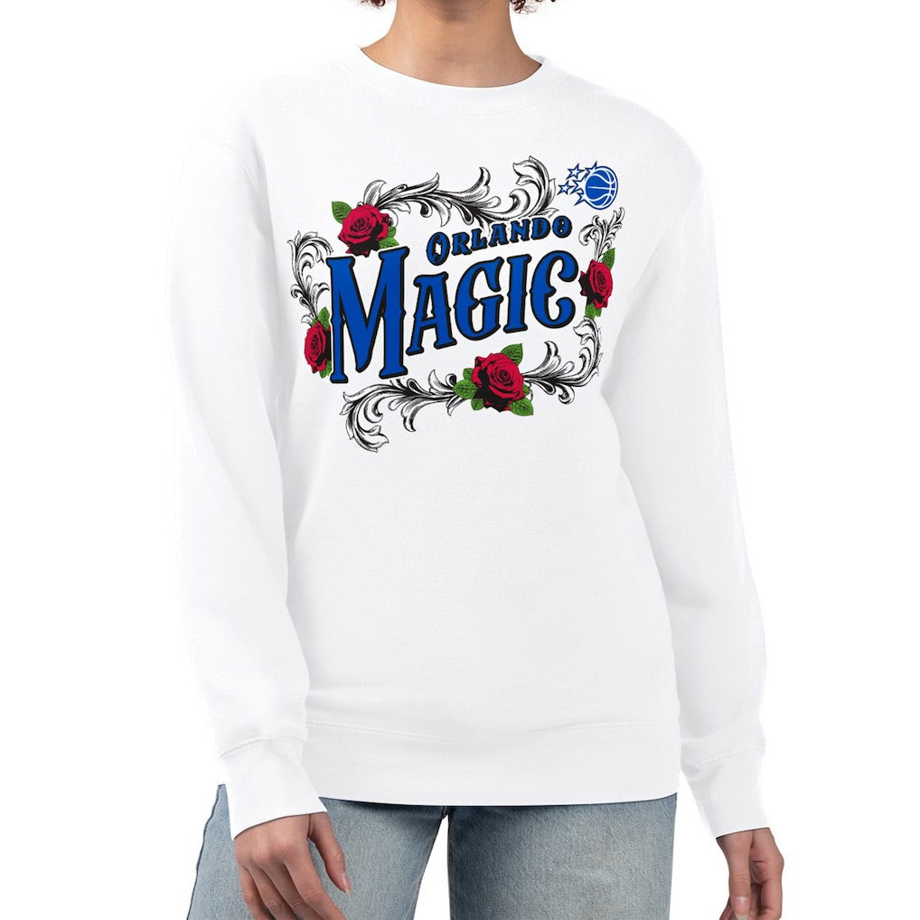 Orlando Magic G-III 4Her by Carl Banks Women's Roses Fleece Tri-Blend Sweatshirt White - NBA