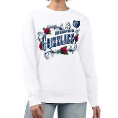 Memphis Grizzlies G-III 4Her by Carl Banks Women's Roses Fleece Tri-Blend Sweatshirt White - NBA
