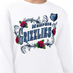Memphis Grizzlies G-III 4Her by Carl Banks Women's Roses Fleece Tri-Blend Sweatshirt White - NBA