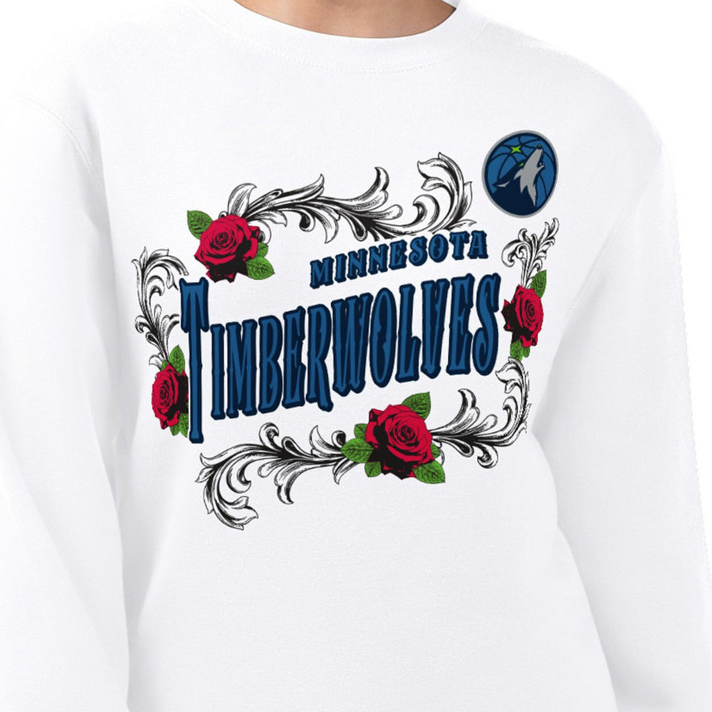 Minnesota Timberwolves G-III 4Her by Carl Banks Women's Roses Fleece Tri-Blend Sweatshirt White - NBA