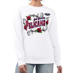 New Orleans Pelicans G-III 4Her by Carl Banks Women's Roses Fleece Tri-Blend Sweatshirt White - NBA