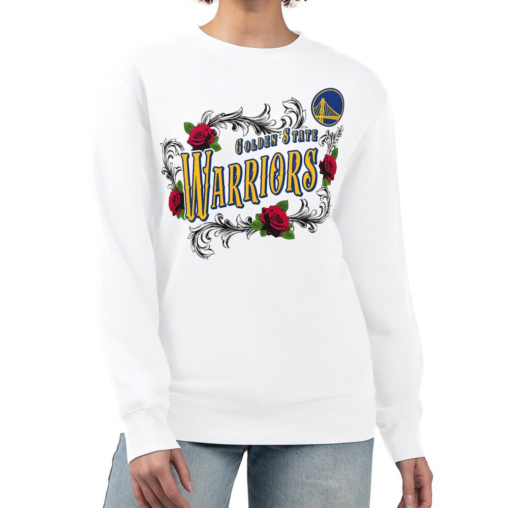 Golden State Warriors G-III 4Her by Carl Banks Women's Roses Fleece Tri-Blend Sweatshirt White - NBA