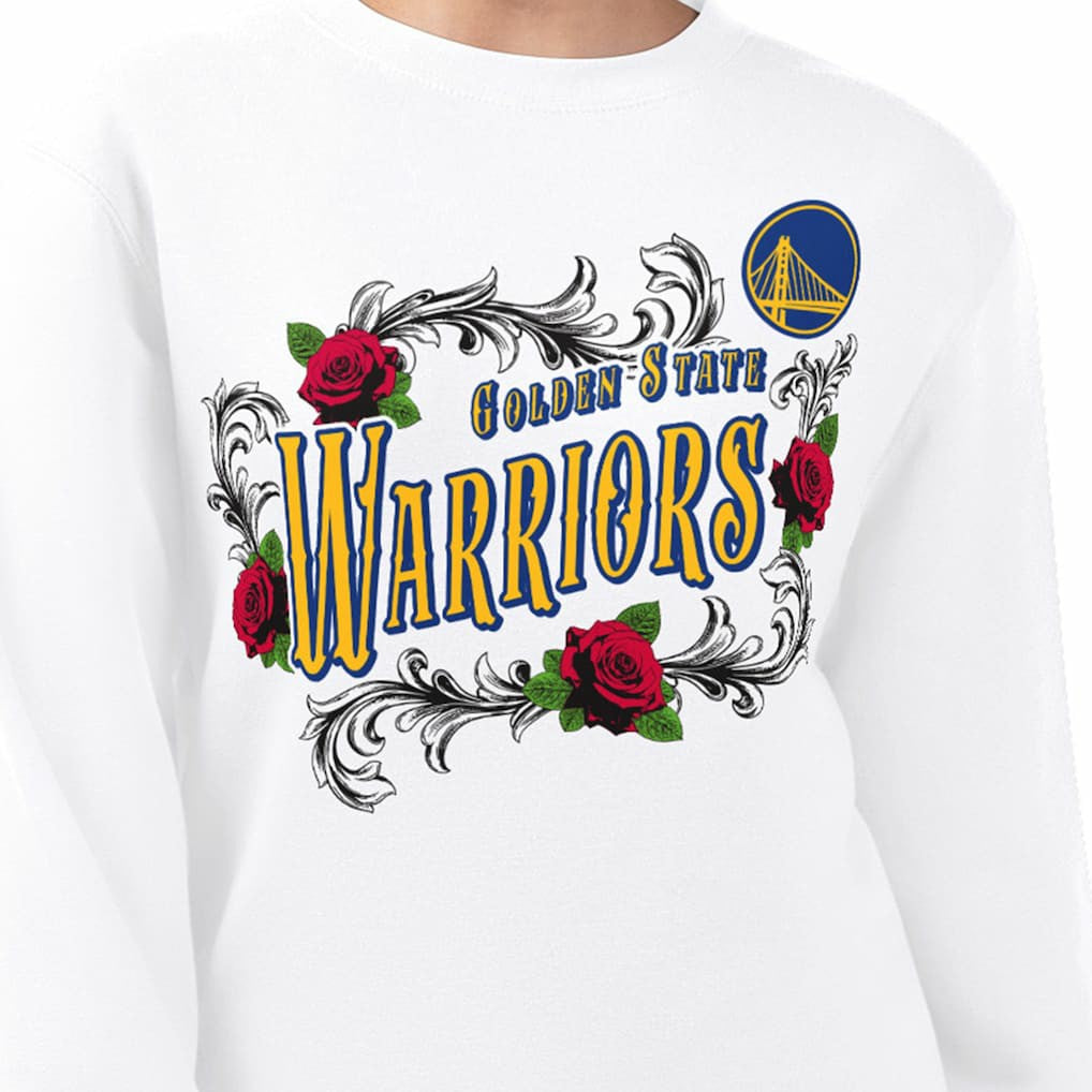 Golden State Warriors G-III 4Her by Carl Banks Women's Roses Fleece Tri-Blend Sweatshirt White - NBA